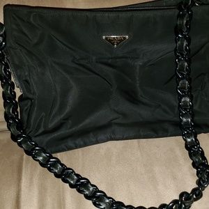 Prada black purse - flexible nylon and leather